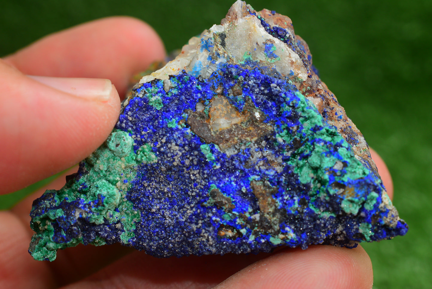 Azurite over Malachite Crystal from Morocco - Freeform Cluster Shape, Natural and Genuine - MeteoriteNwa.com