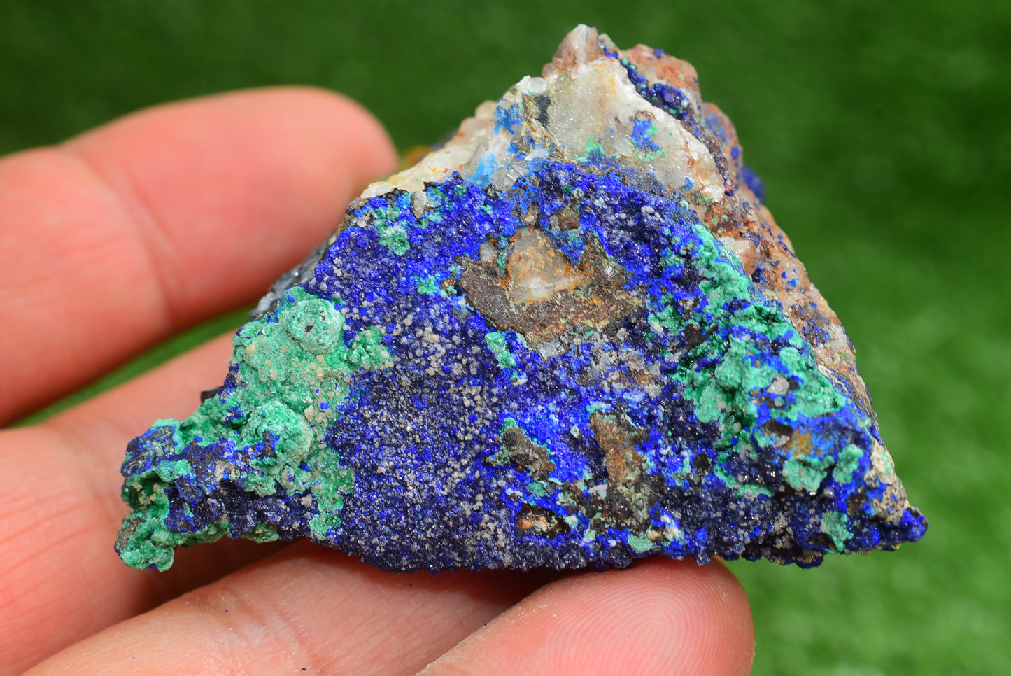 Azurite over Malachite Crystal from Morocco - Freeform Cluster Shape, Natural and Genuine - MeteoriteNwa.com
