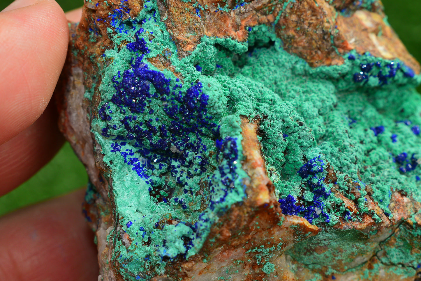 Azurite over Malachite Crystal from Morocco - Freeform Cluster Shape, Natural and Genuine - MeteoriteNwa.com