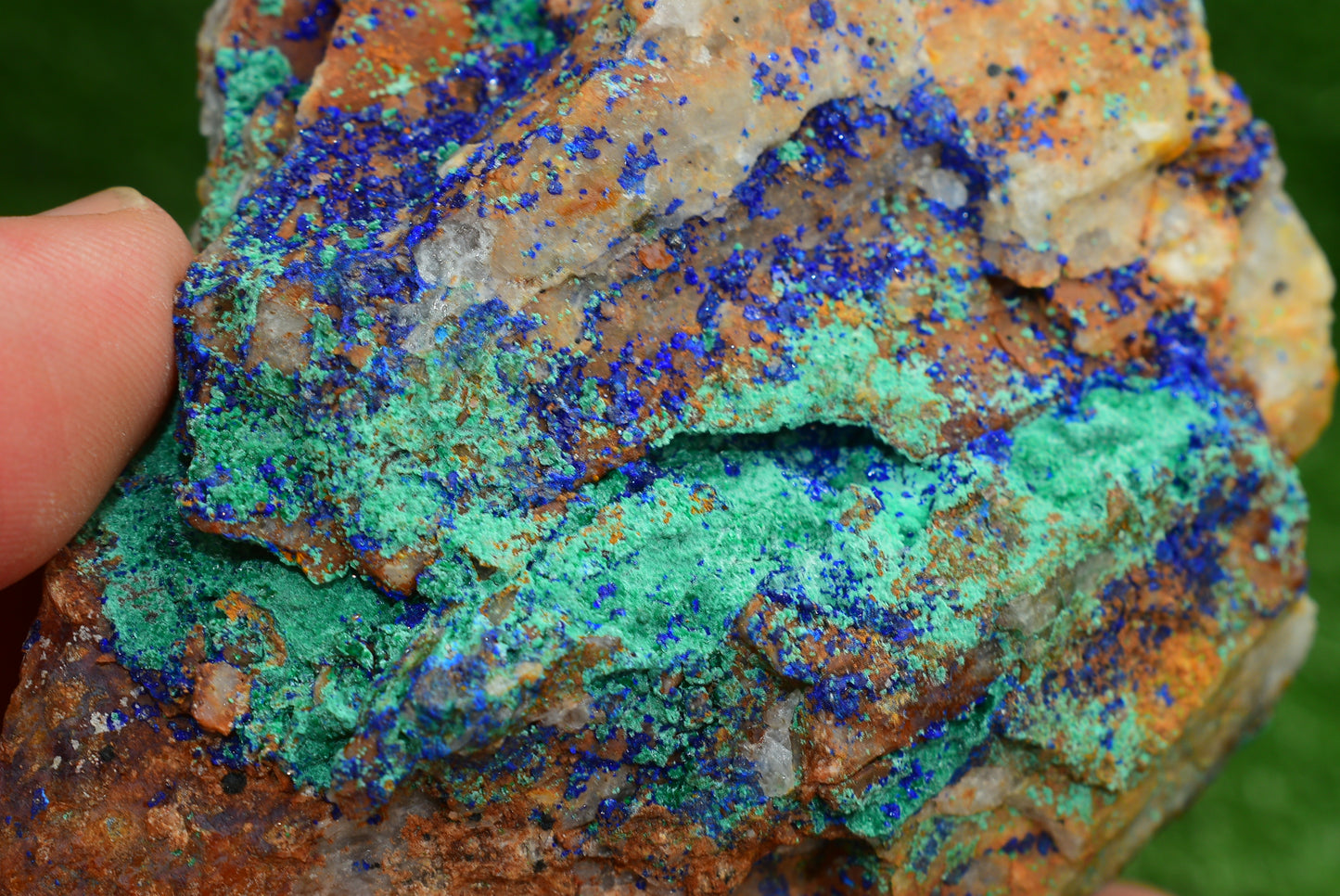 Azurite over Malachite Crystal from Morocco - Freeform Cluster Shape, Natural and Genuine - MeteoriteNwa.com