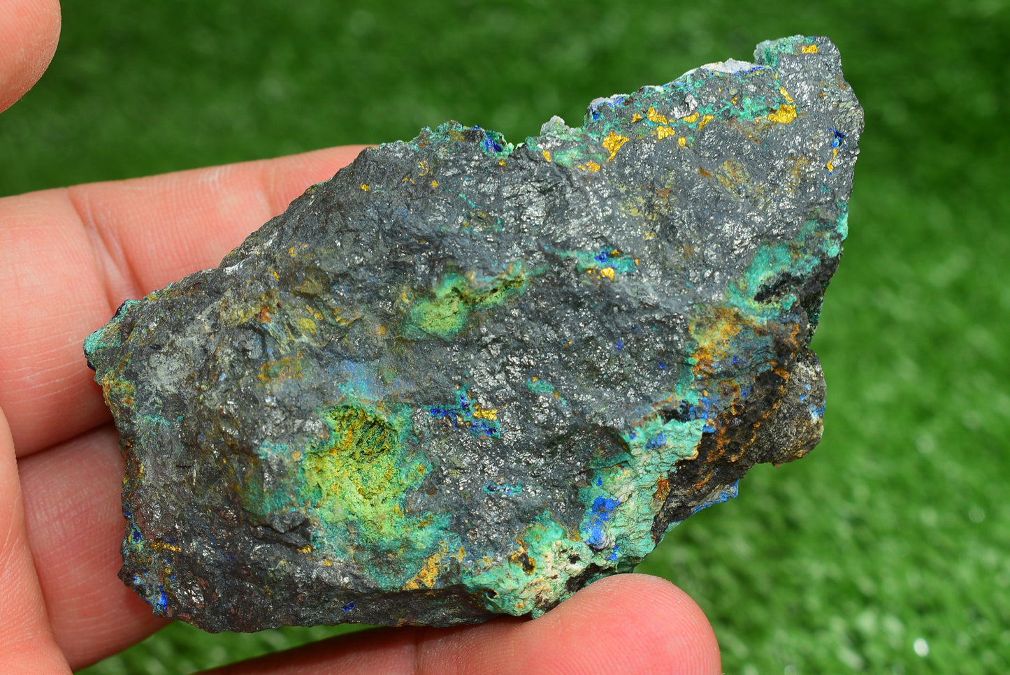 Azurite over Malachite Crystal from Morocco - Freeform Cluster Shape, Natural and Genuine - MeteoriteNwa.com