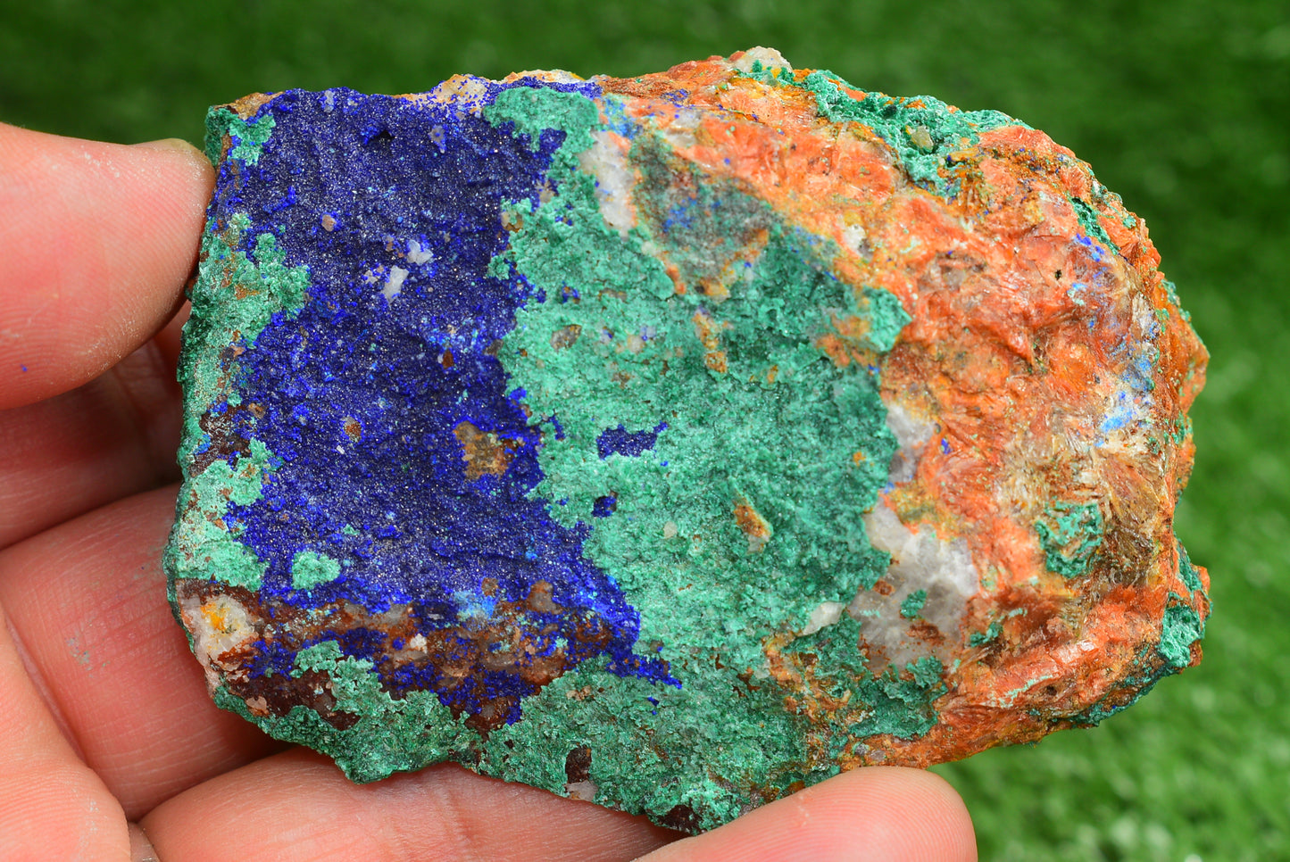 Azurite over Malachite Crystal from Morocco - Freeform Cluster Shape, Natural and Genuine - MeteoriteNwa.com