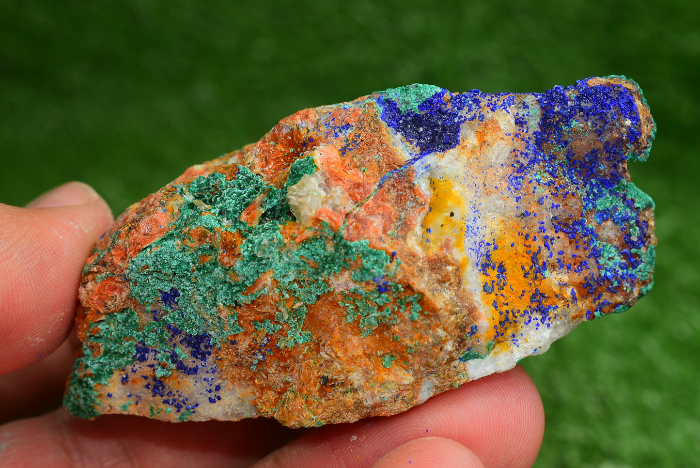 Azurite over Malachite Crystal from Morocco - Freeform Cluster Shape, Natural and Genuine - MeteoriteNwa.com
