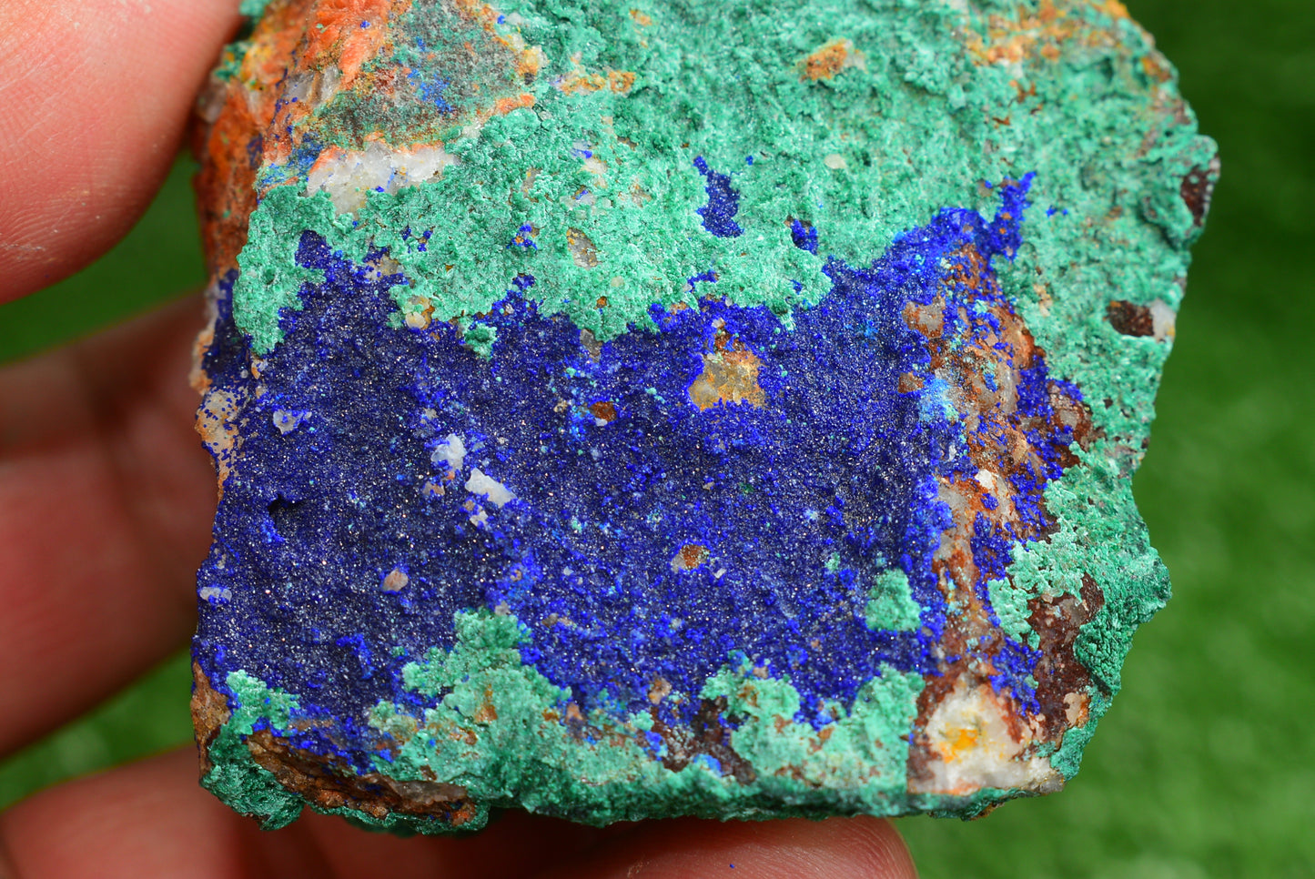 Azurite over Malachite Crystal from Morocco - Freeform Cluster Shape, Natural and Genuine - MeteoriteNwa.com
