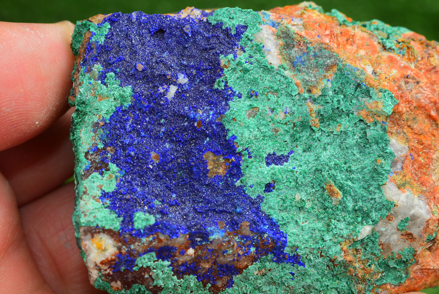 Azurite over Malachite Crystal from Morocco - Freeform Cluster Shape, Natural and Genuine - MeteoriteNwa.com
