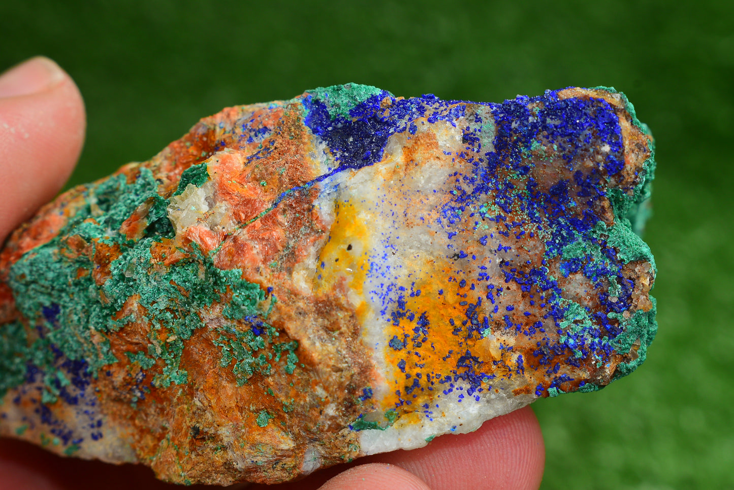 Azurite over Malachite Crystal from Morocco - Freeform Cluster Shape, Natural and Genuine - MeteoriteNwa.com