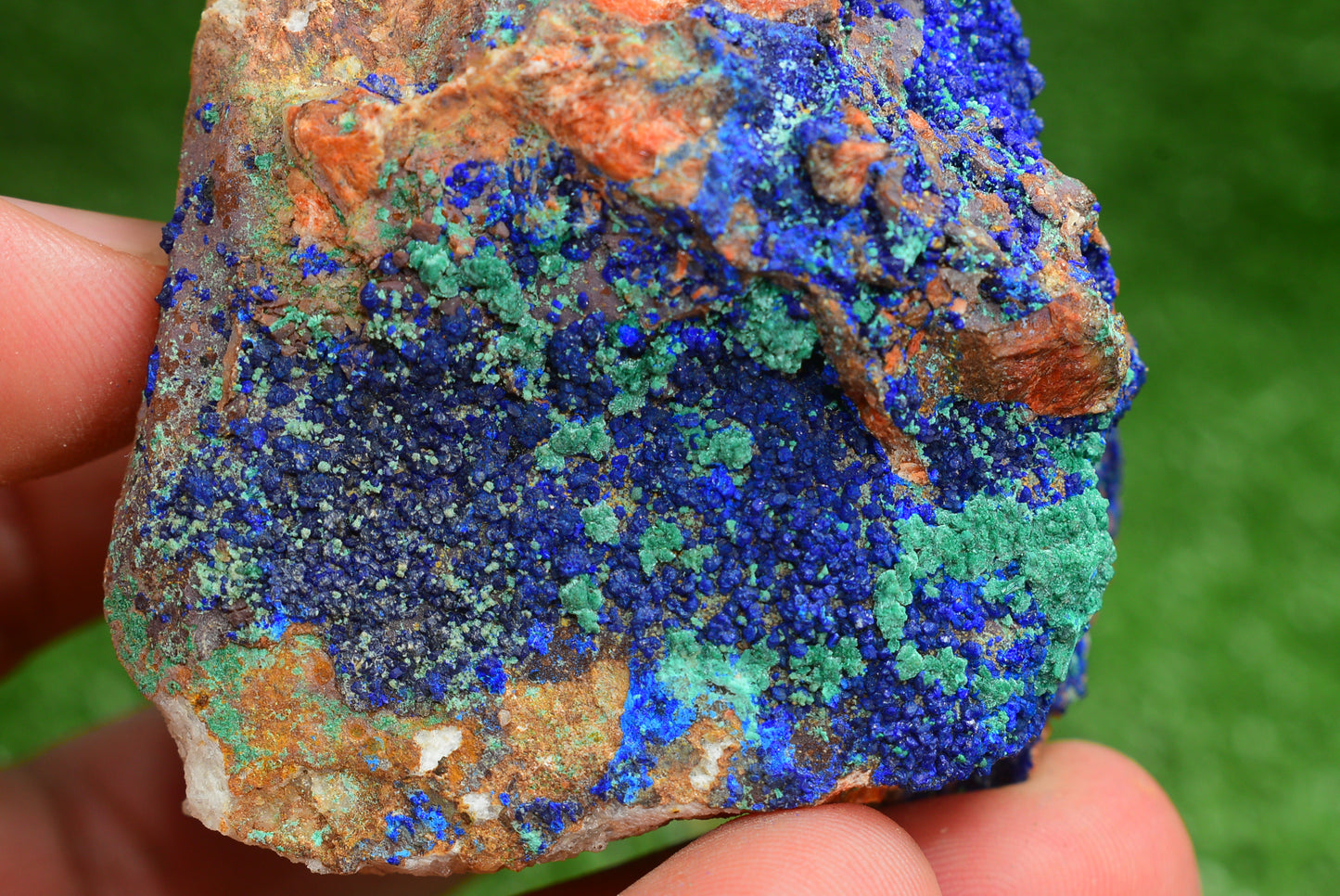 Azurite over Malachite Crystal from Morocco - Freeform Cluster Shape, Natural and Genuine - MeteoriteNwa.com