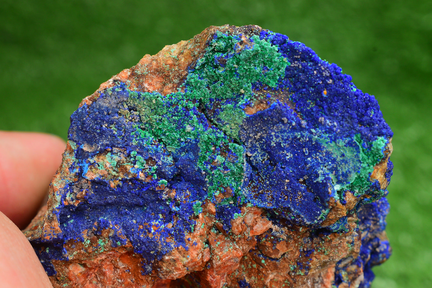 Azurite over Malachite Crystal from Morocco - Freeform Cluster Shape, Natural and Genuine - MeteoriteNwa.com