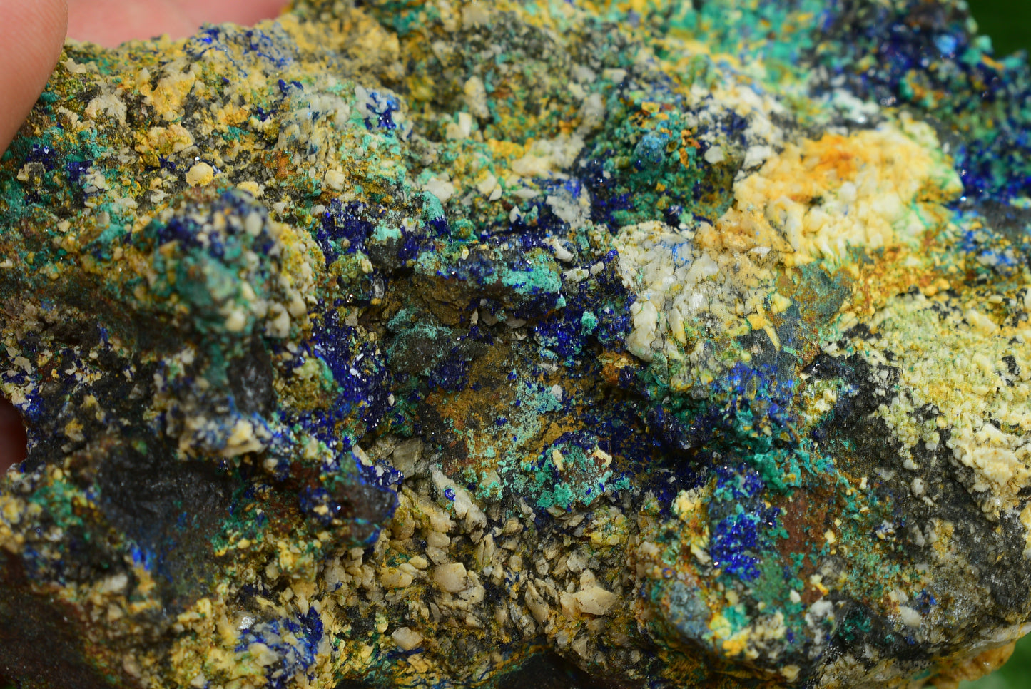 Azurite over Malachite Crystal from Morocco - Freeform Cluster Shape, Natural and Genuine - MeteoriteNwa.com