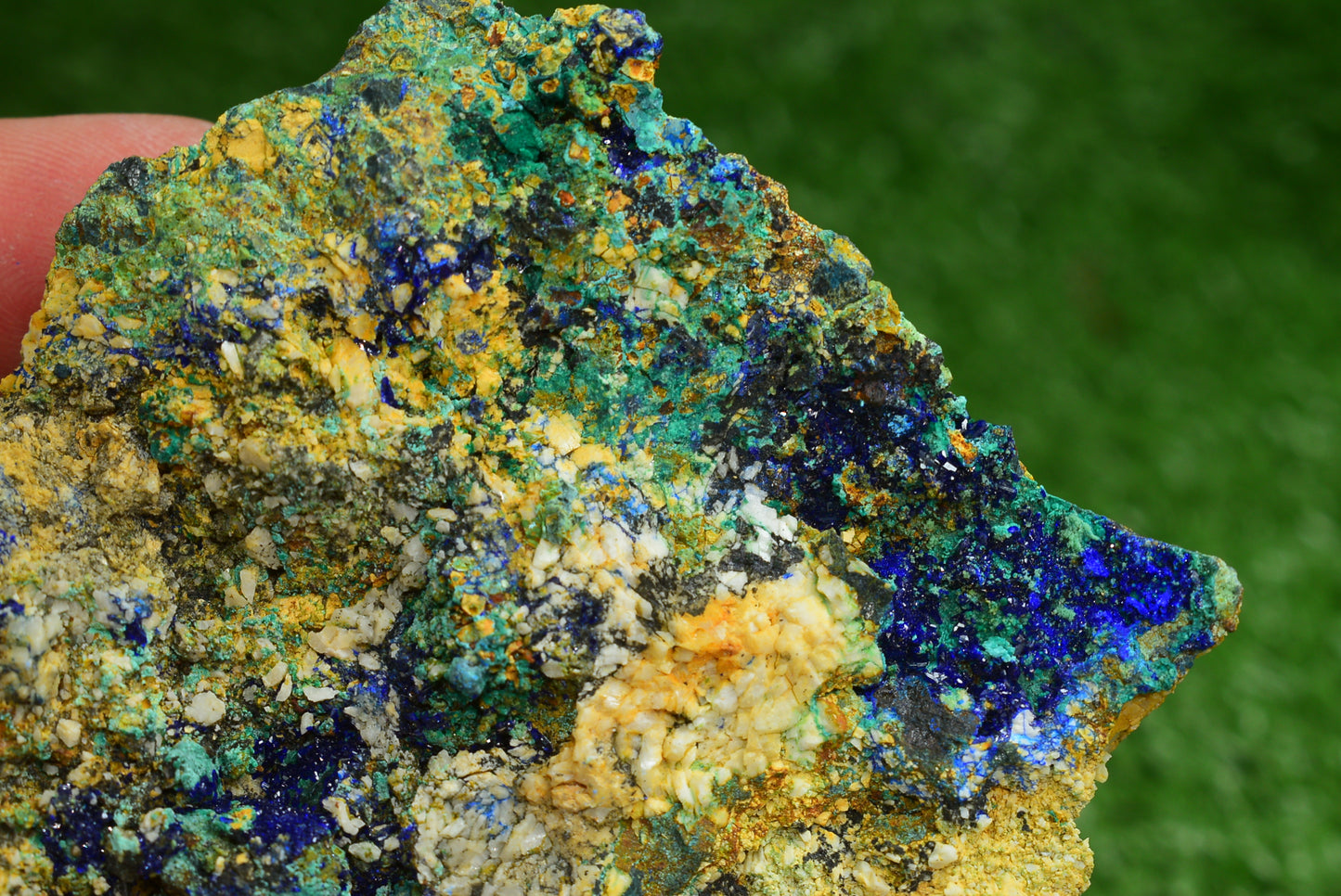 Azurite over Malachite Crystal from Morocco - Freeform Cluster Shape, Natural and Genuine - MeteoriteNwa.com