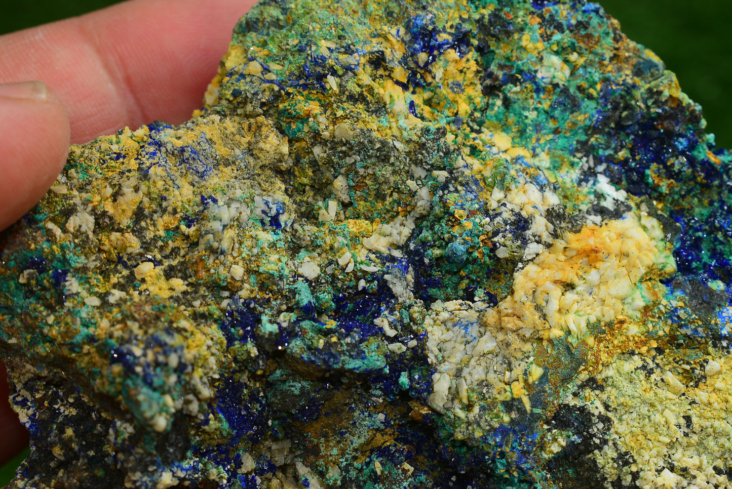 Azurite over Malachite Crystal from Morocco - Freeform Cluster Shape, Natural and Genuine - MeteoriteNwa.com