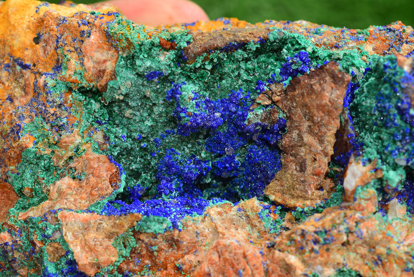 Azurite over Malachite Crystal from Morocco - Freeform Cluster Shape, Natural and Genuine - MeteoriteNwa.com