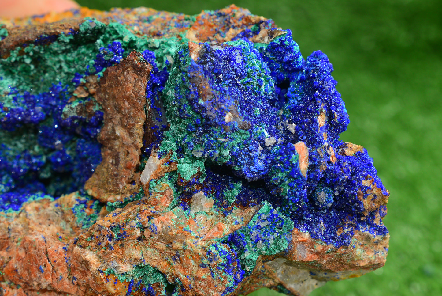 Azurite over Malachite Crystal from Morocco - Freeform Cluster Shape, Natural and Genuine - MeteoriteNwa.com