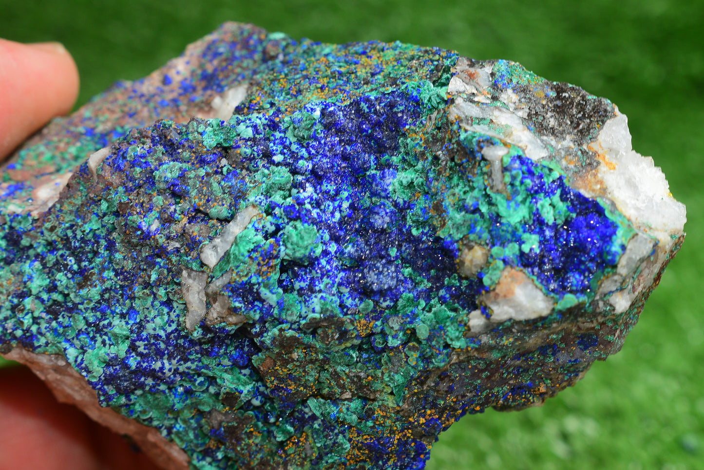 Azurite over Malachite Crystal from Morocco - Freeform Cluster Shape, Natural and Genuine - MeteoriteNwa.com
