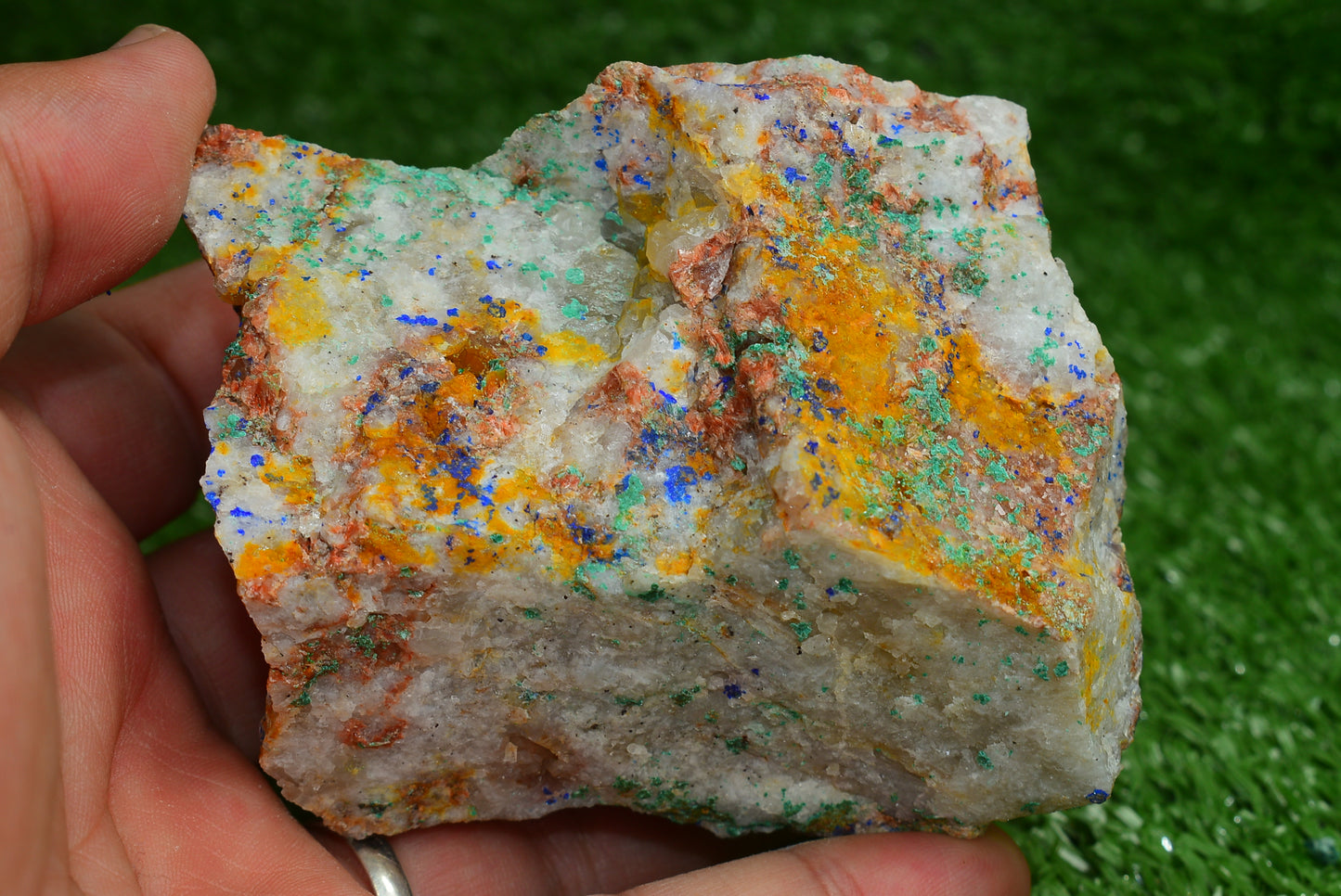 Azurite over Malachite Crystal from Morocco - Freeform Cluster Shape, Natural and Genuine - MeteoriteNwa.com