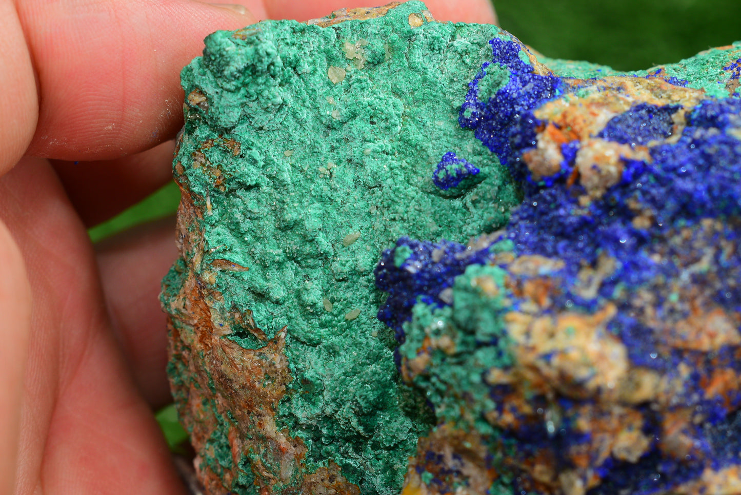 Azurite over Malachite Crystal from Morocco - Freeform Cluster Shape, Natural and Genuine - MeteoriteNwa.com