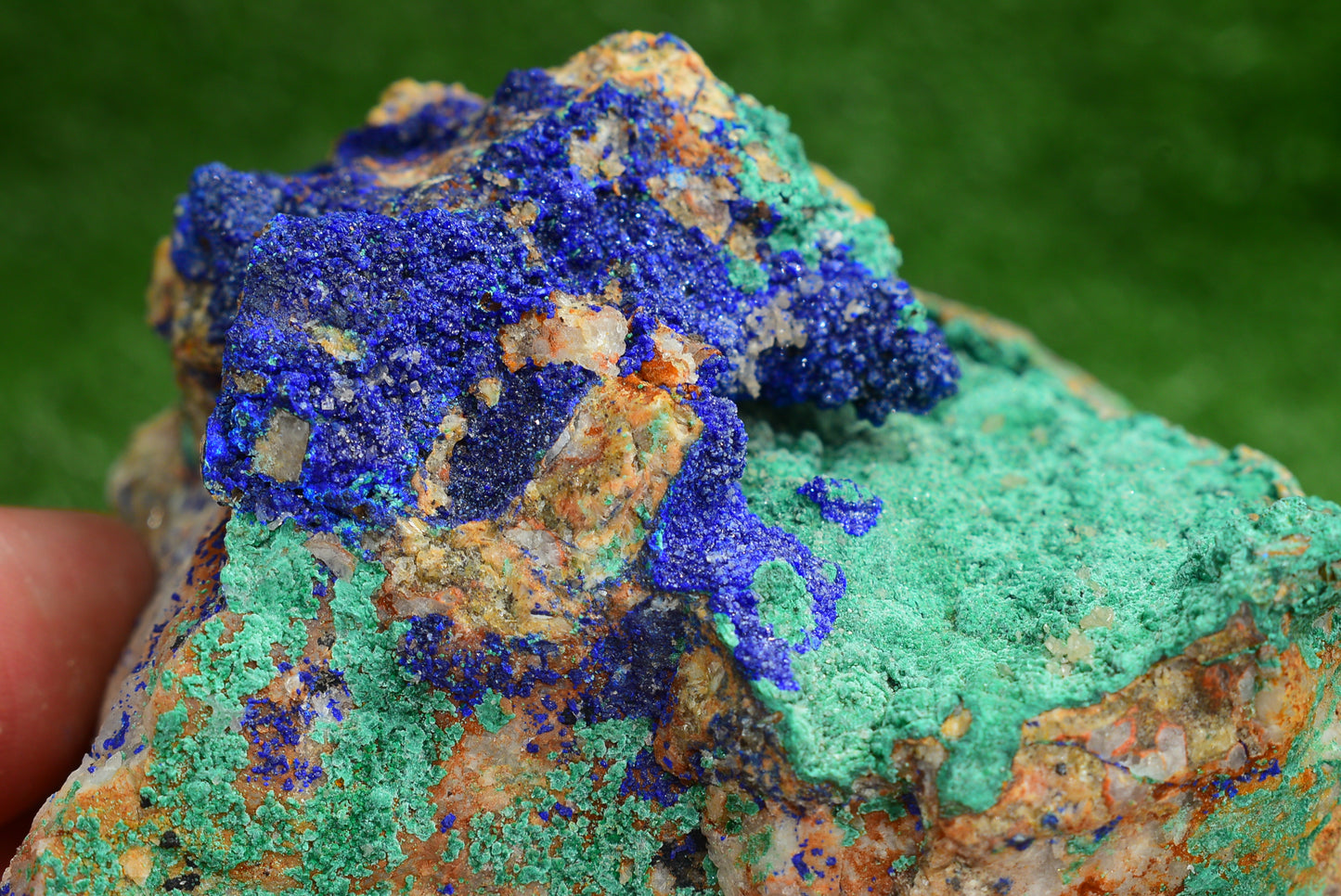 Azurite over Malachite Crystal from Morocco - Freeform Cluster Shape, Natural and Genuine - MeteoriteNwa.com