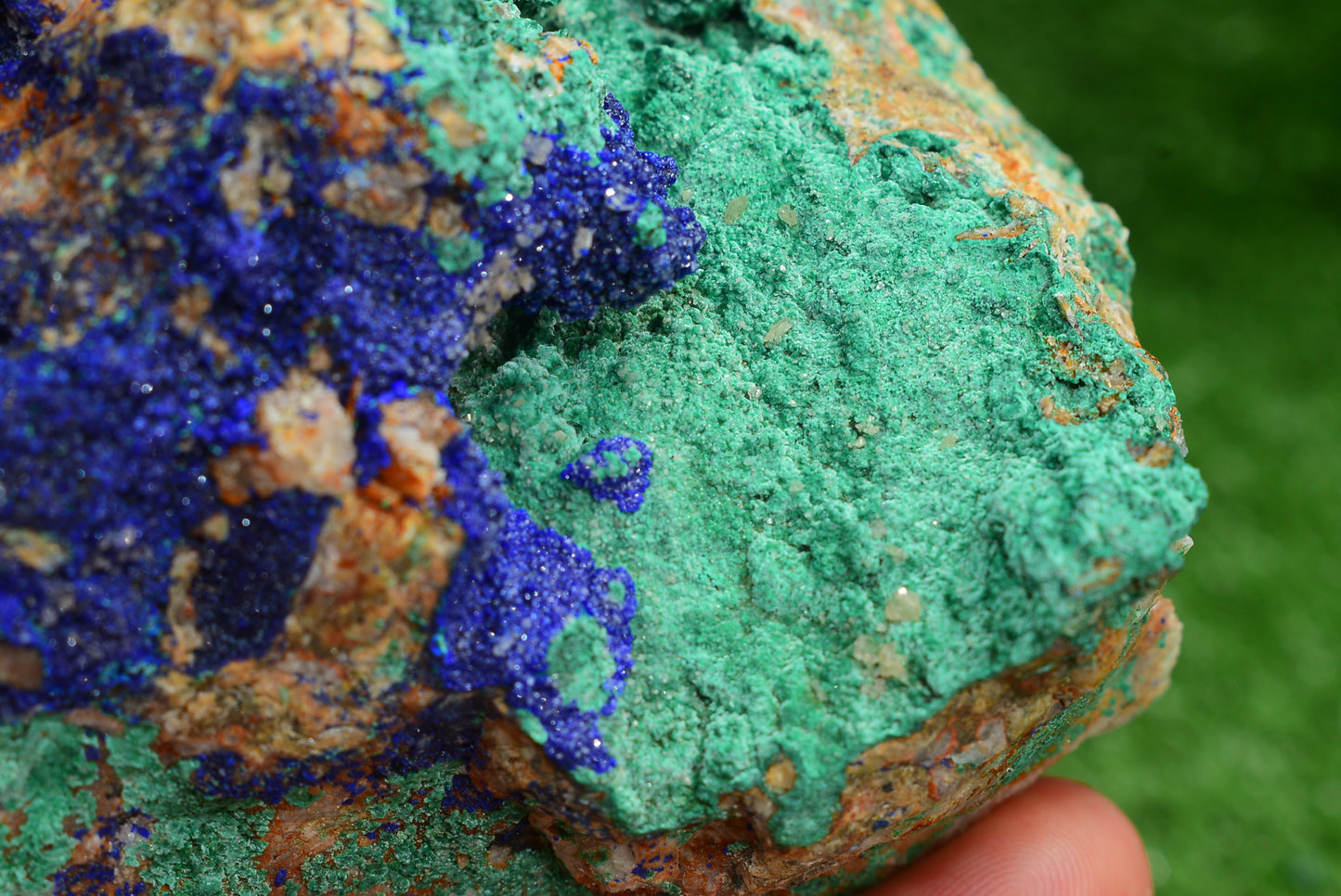 Azurite over Malachite Crystal from Morocco - Freeform Cluster Shape, Natural and Genuine - MeteoriteNwa.com