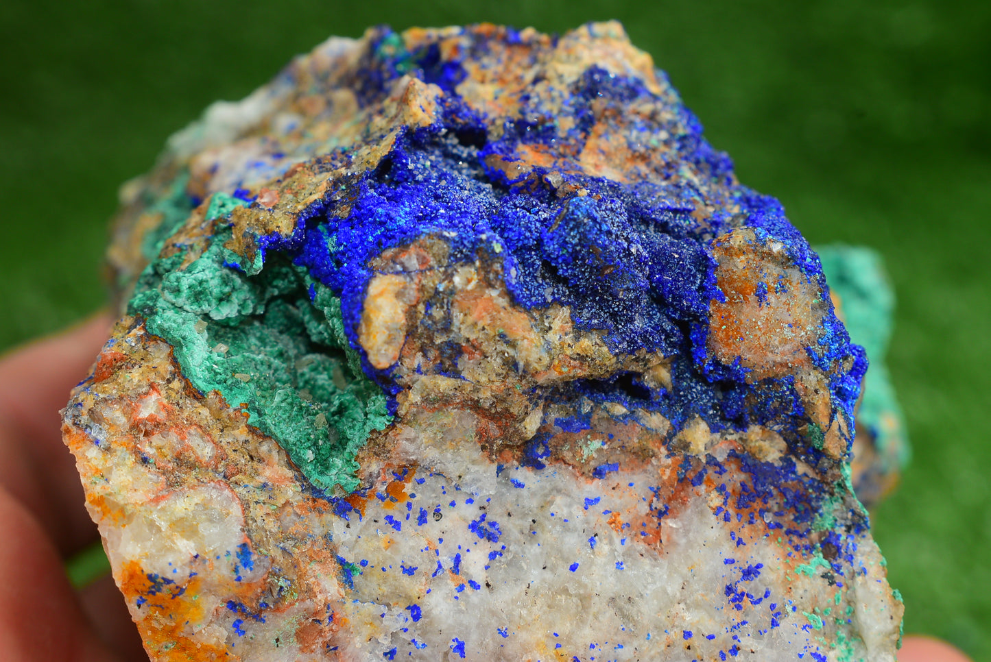 Azurite over Malachite Crystal from Morocco - Freeform Cluster Shape, Natural and Genuine - MeteoriteNwa.com