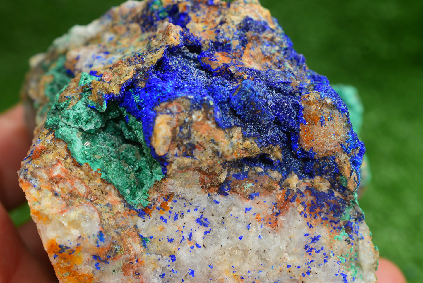 Azurite over Malachite Crystal from Morocco - Freeform Cluster Shape, Natural and Genuine - MeteoriteNwa.com