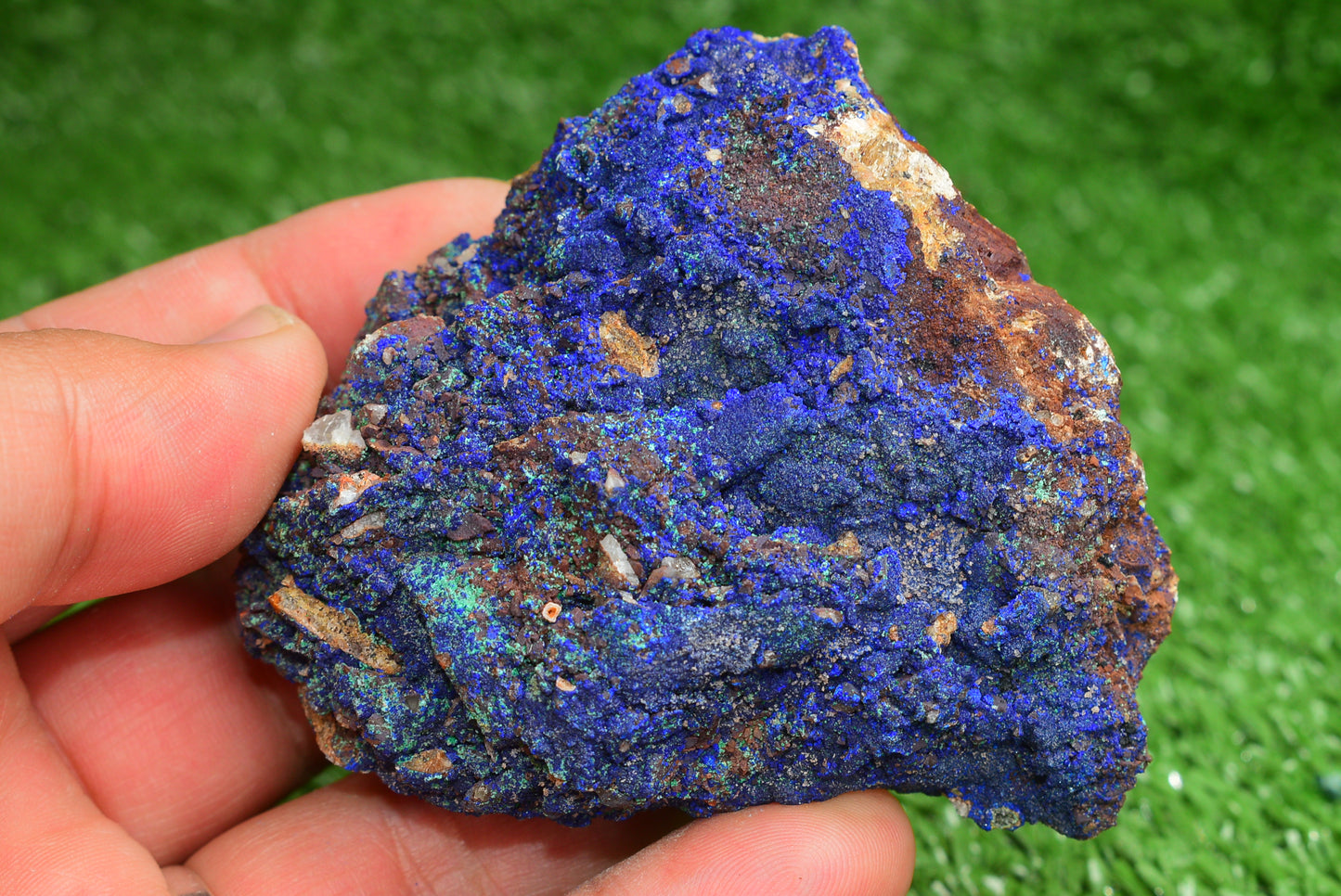Azurite over Malachite Crystal from Morocco - Freeform Cluster Shape, Natural and Genuine - MeteoriteNwa.com