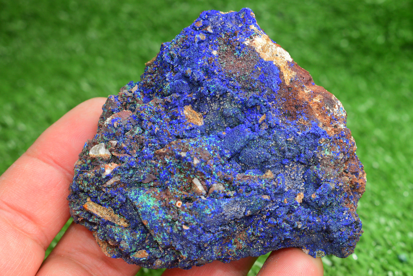 Azurite over Malachite Crystal from Morocco - Freeform Cluster Shape, Natural and Genuine - MeteoriteNwa.com