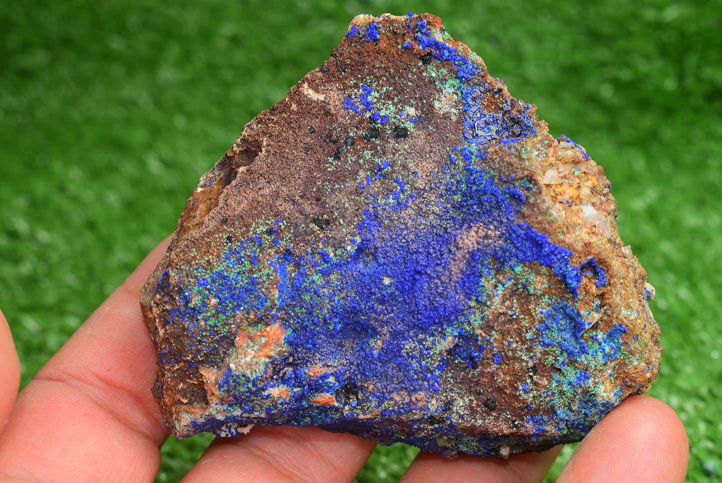 Azurite over Malachite Crystal from Morocco - Freeform Cluster Shape, Natural and Genuine - MeteoriteNwa.com