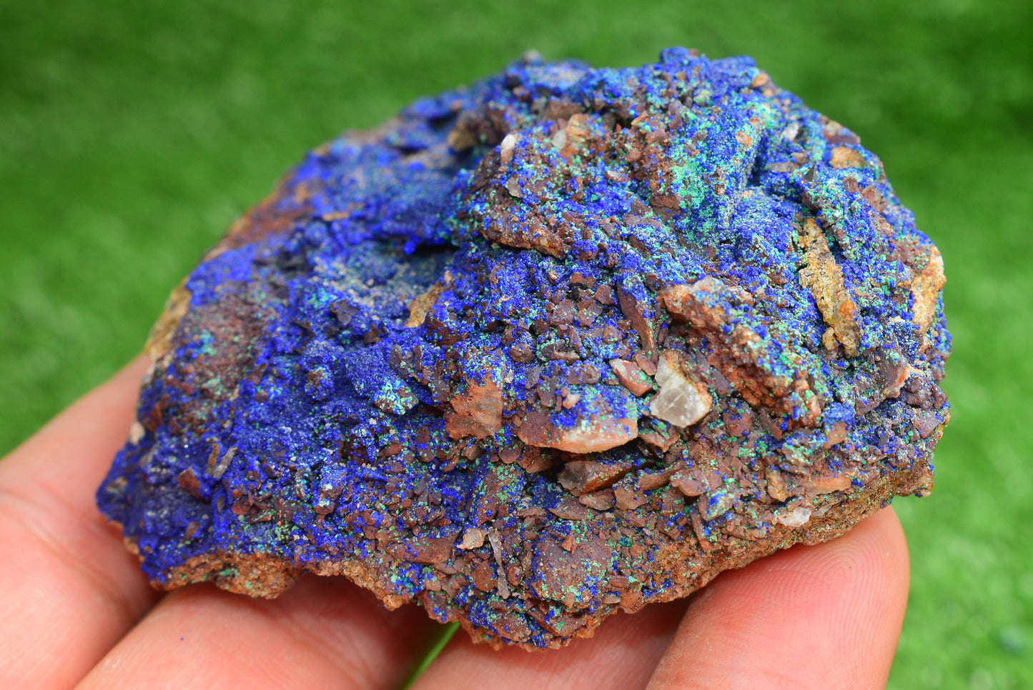 Azurite over Malachite Crystal from Morocco - Freeform Cluster Shape, Natural and Genuine - MeteoriteNwa.com