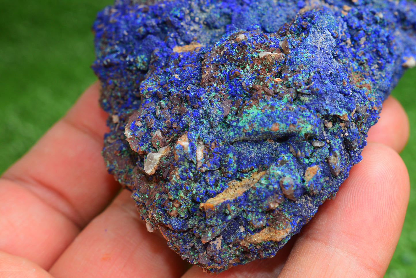 Azurite over Malachite Crystal from Morocco - Freeform Cluster Shape, Natural and Genuine - MeteoriteNwa.com