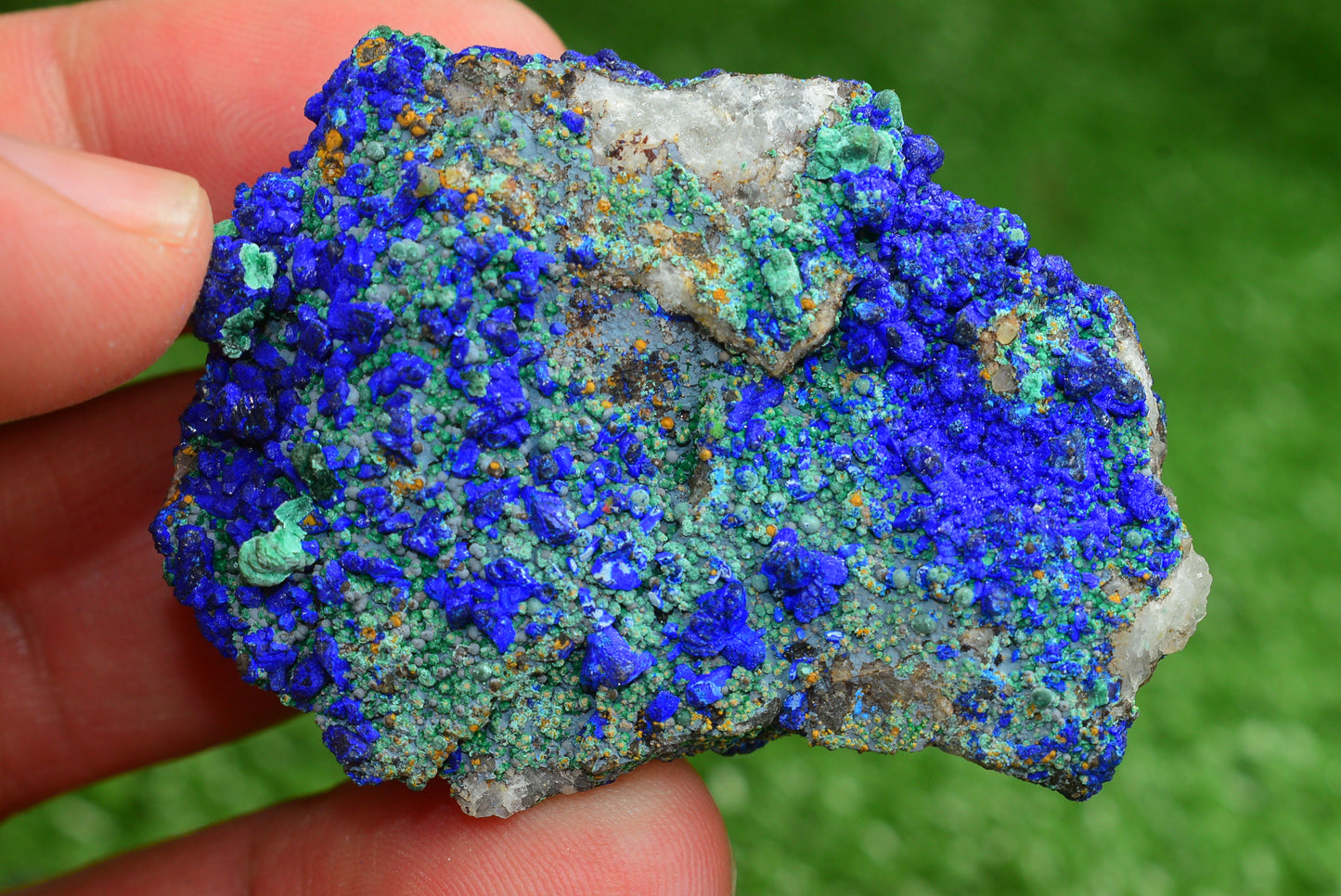 Azurite over Malachite Crystal from Morocco - Freeform Cluster Shape, Natural and Genuine - MeteoriteNwa.com