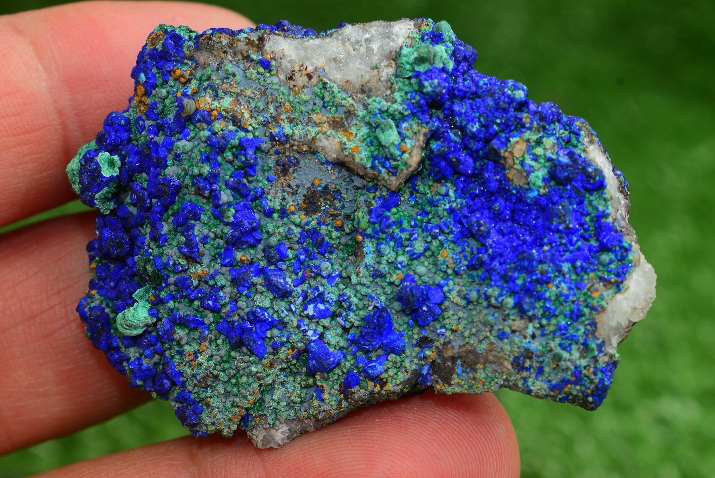 Azurite over Malachite Crystal from Morocco - Freeform Cluster Shape, Natural and Genuine - MeteoriteNwa.com