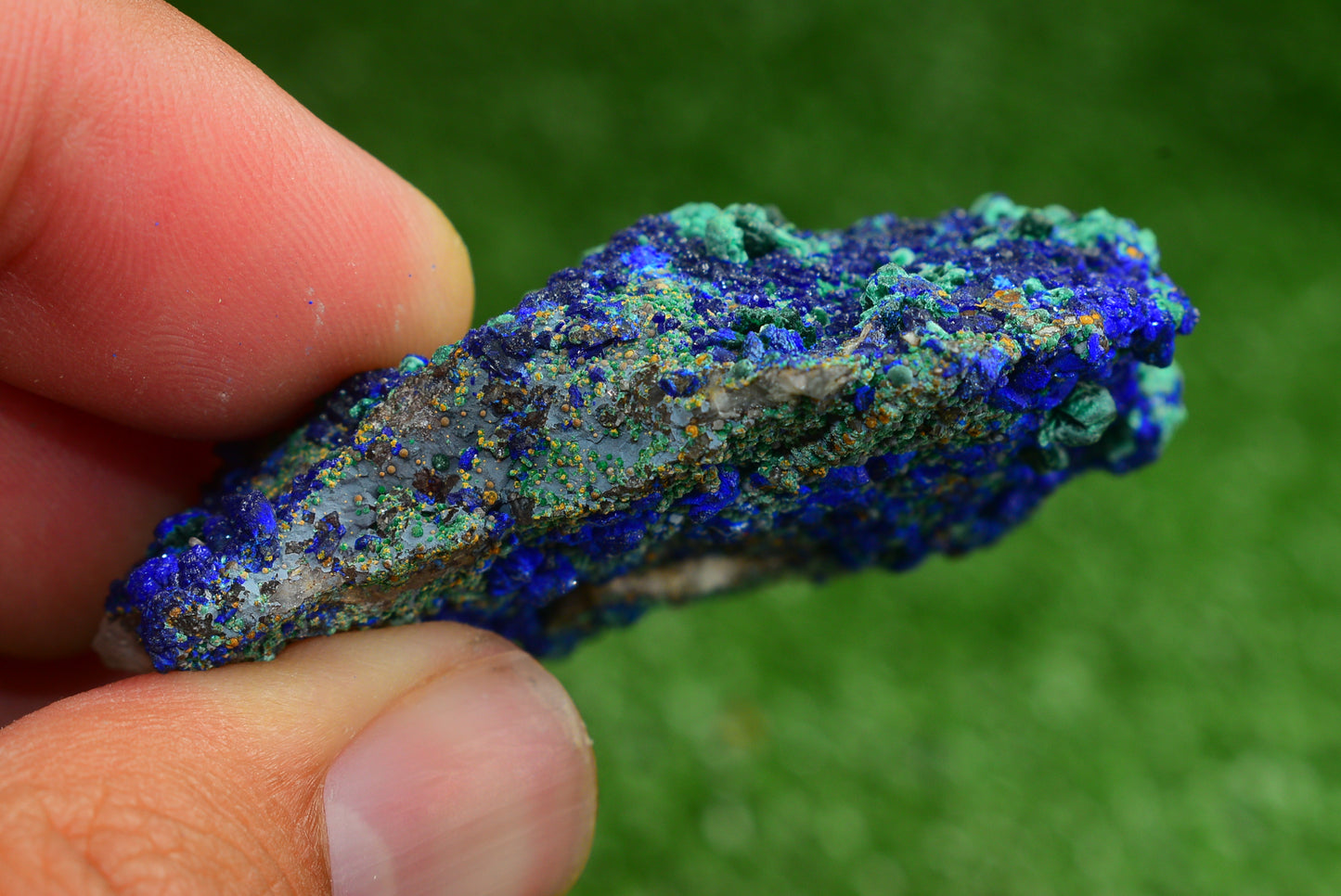 Azurite over Malachite Crystal from Morocco - Freeform Cluster Shape, Natural and Genuine - MeteoriteNwa.com