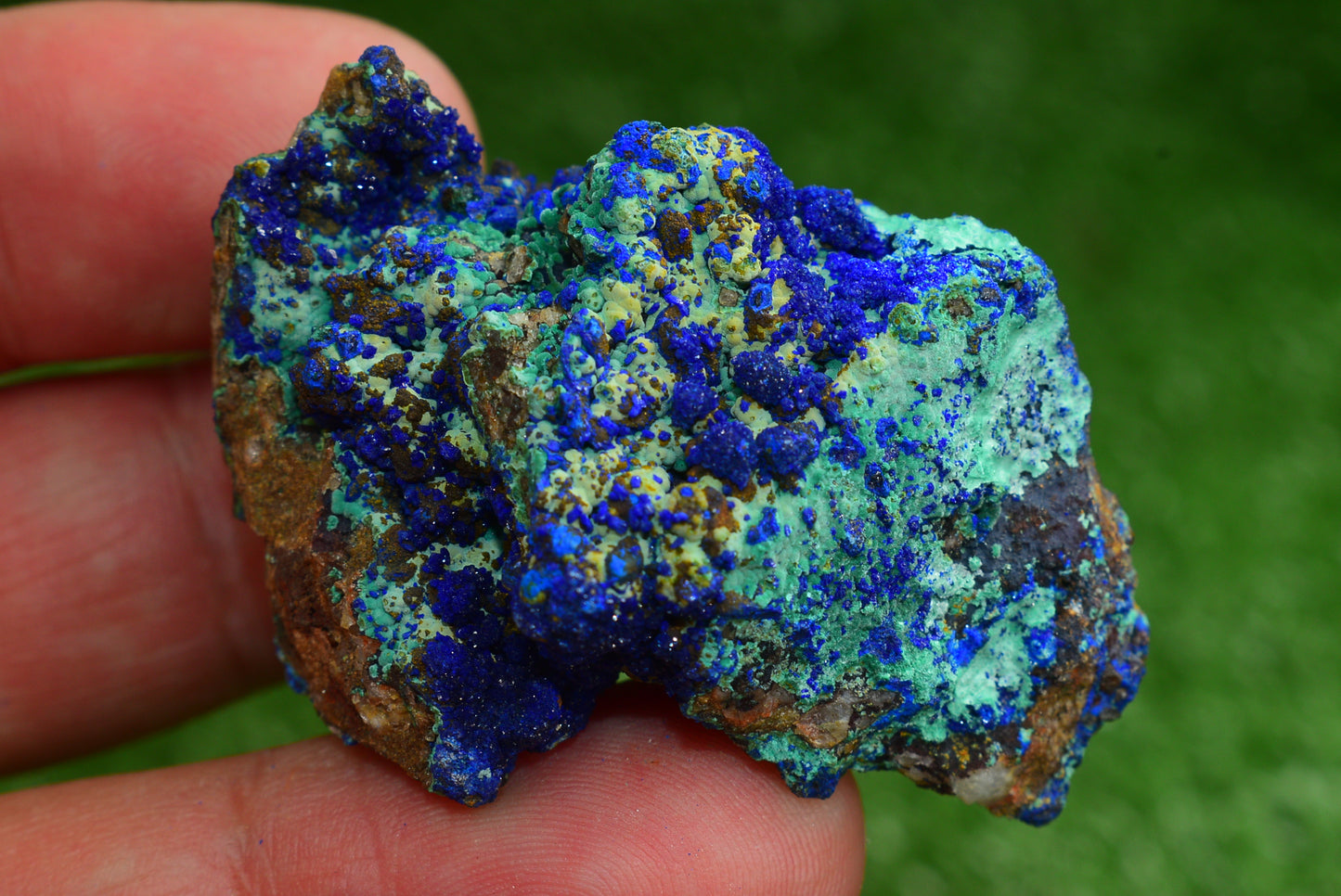 Azurite over Malachite Crystal from Morocco - Freeform Cluster Shape, Natural and Genuine - MeteoriteNwa.com