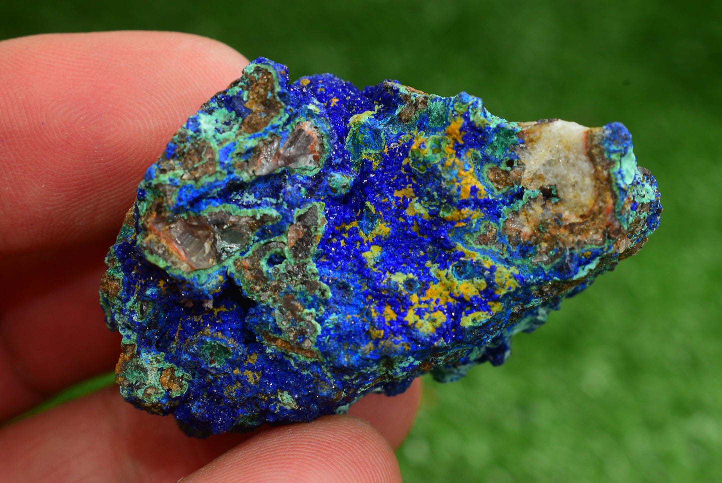 Azurite over Malachite Crystal from Morocco - Freeform Cluster Shape, Natural and Genuine - MeteoriteNwa.com