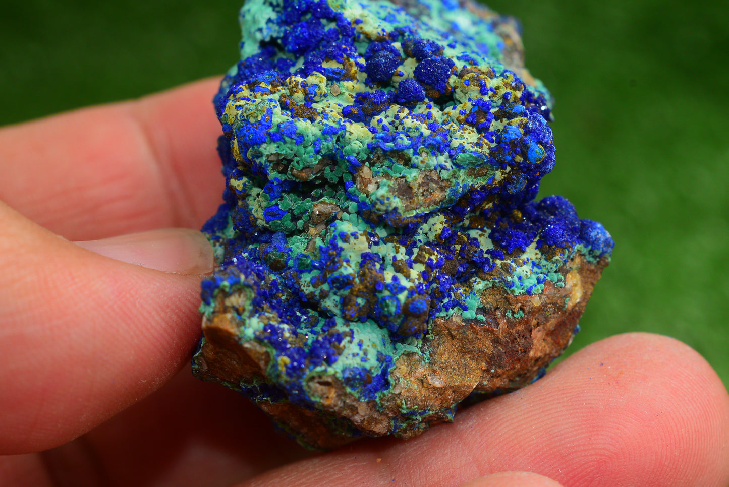 Azurite over Malachite Crystal from Morocco - Freeform Cluster Shape, Natural and Genuine - MeteoriteNwa.com