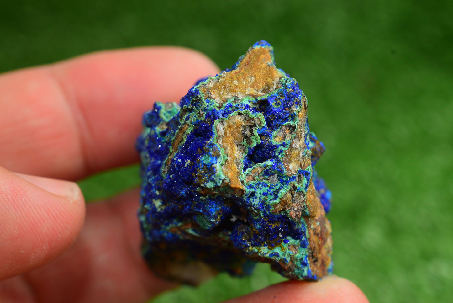 Azurite over Malachite Crystal from Morocco - Freeform Cluster Shape, Natural and Genuine - MeteoriteNwa.com