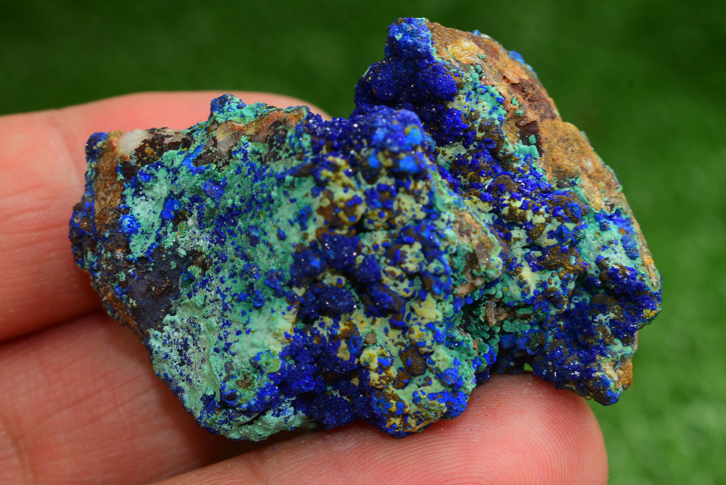 Azurite over Malachite Crystal from Morocco - Freeform Cluster Shape, Natural and Genuine - MeteoriteNwa.com