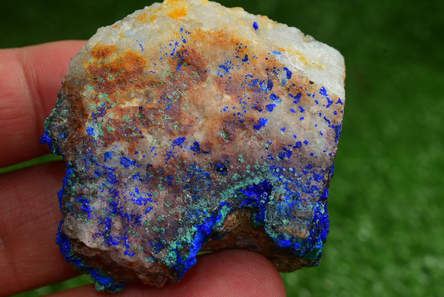 Azurite over Malachite Crystal from Morocco - Freeform Cluster Shape, Natural and Genuine - MeteoriteNwa.com