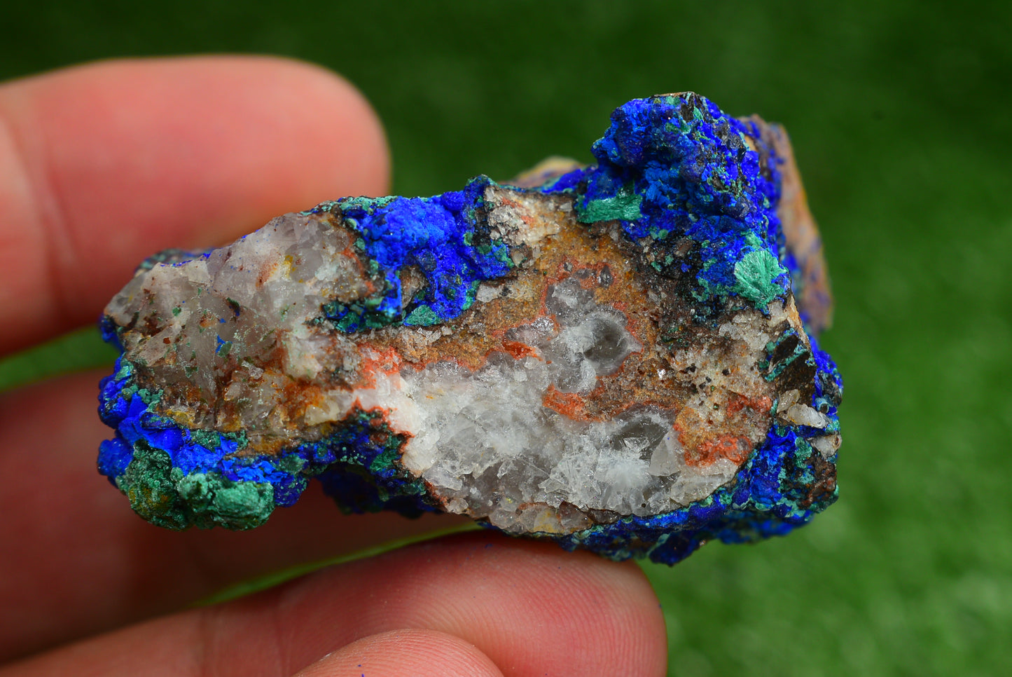Azurite over Malachite Crystal from Morocco - Freeform Cluster Shape, Natural and Genuine - MeteoriteNwa.com