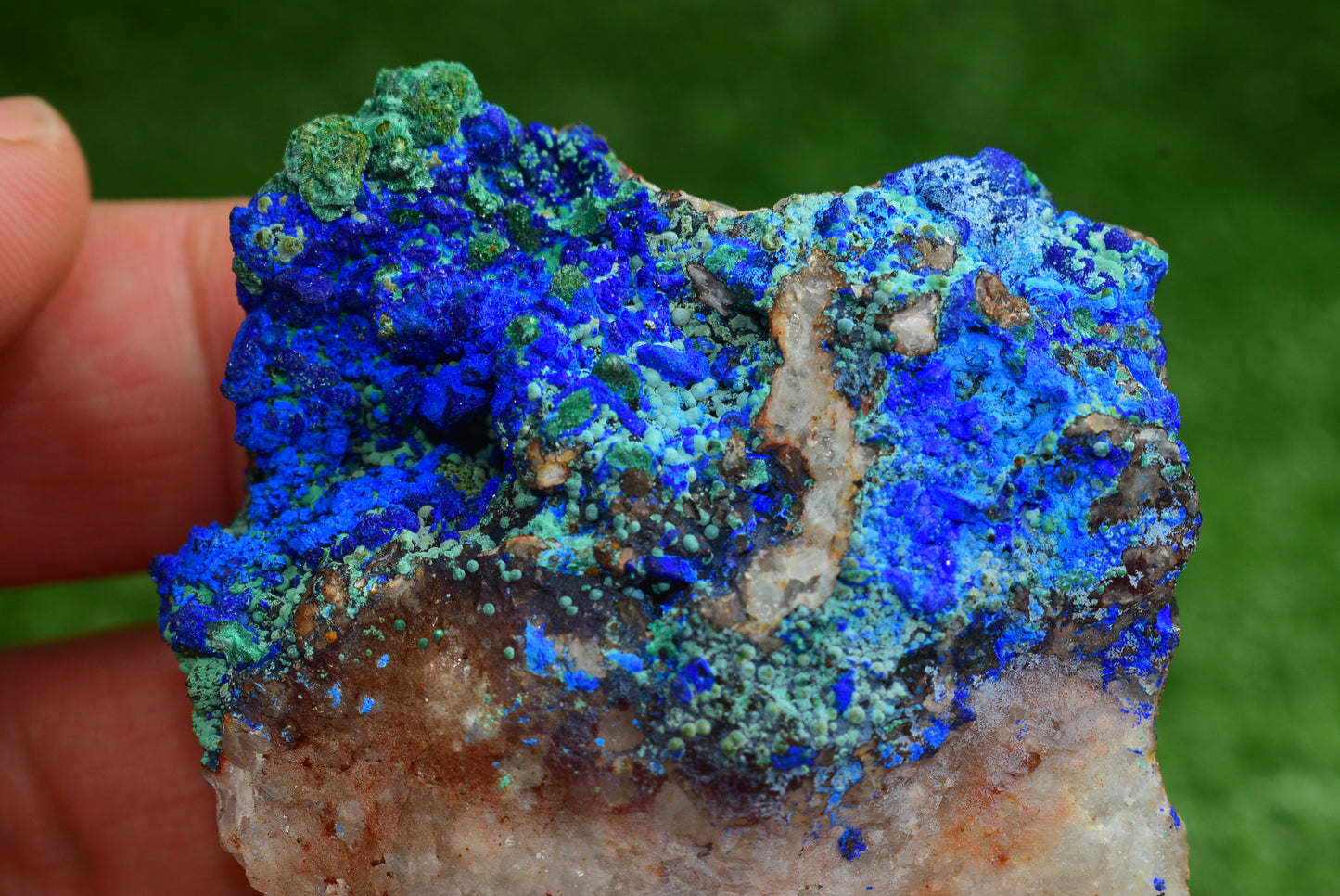 Azurite over Malachite Crystal from Morocco - Freeform Cluster Shape, Natural and Genuine - MeteoriteNwa.com