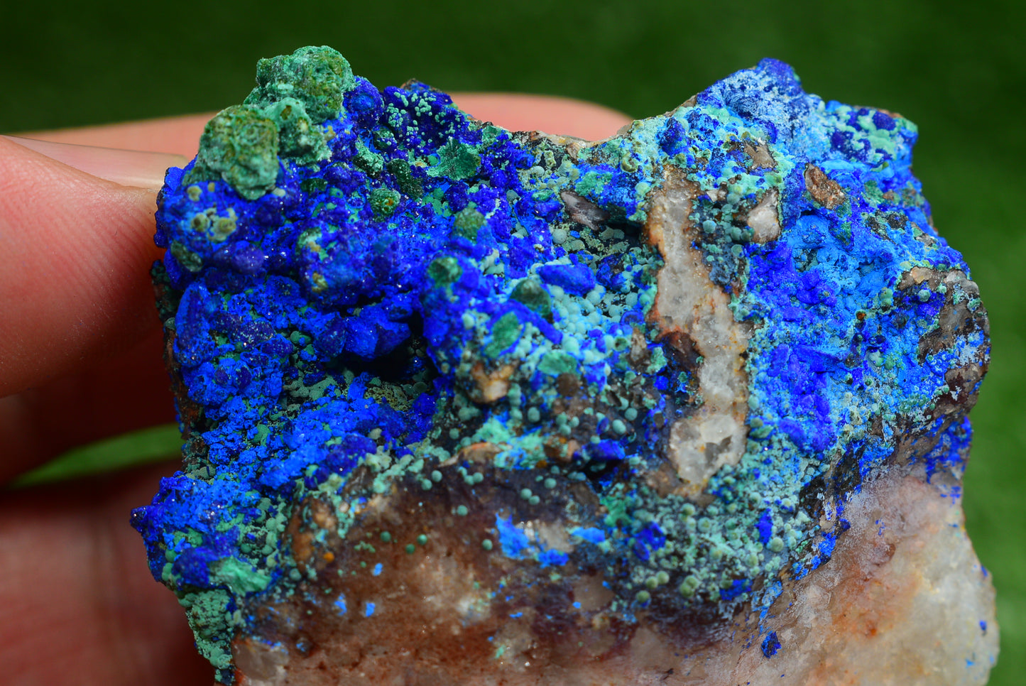 Azurite over Malachite Crystal from Morocco - Freeform Cluster Shape, Natural and Genuine - MeteoriteNwa.com