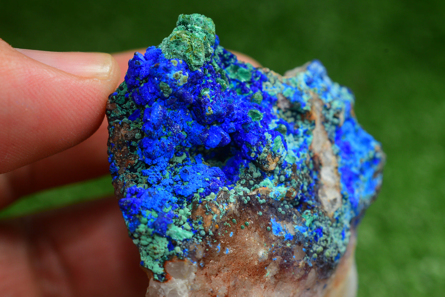 Azurite over Malachite Crystal from Morocco - Freeform Cluster Shape, Natural and Genuine - MeteoriteNwa.com