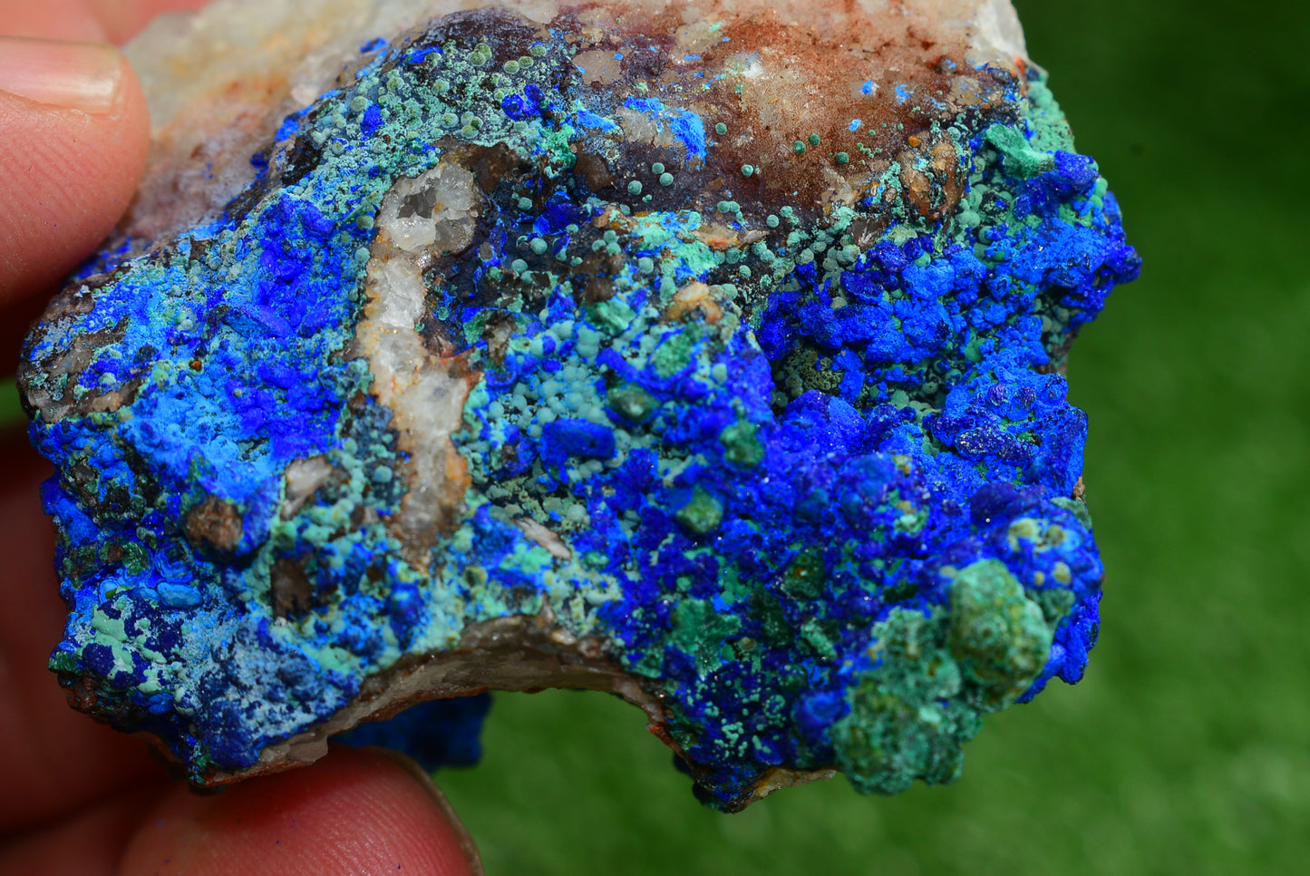 Azurite over Malachite Crystal from Morocco - Freeform Cluster Shape, Natural and Genuine - MeteoriteNwa.com