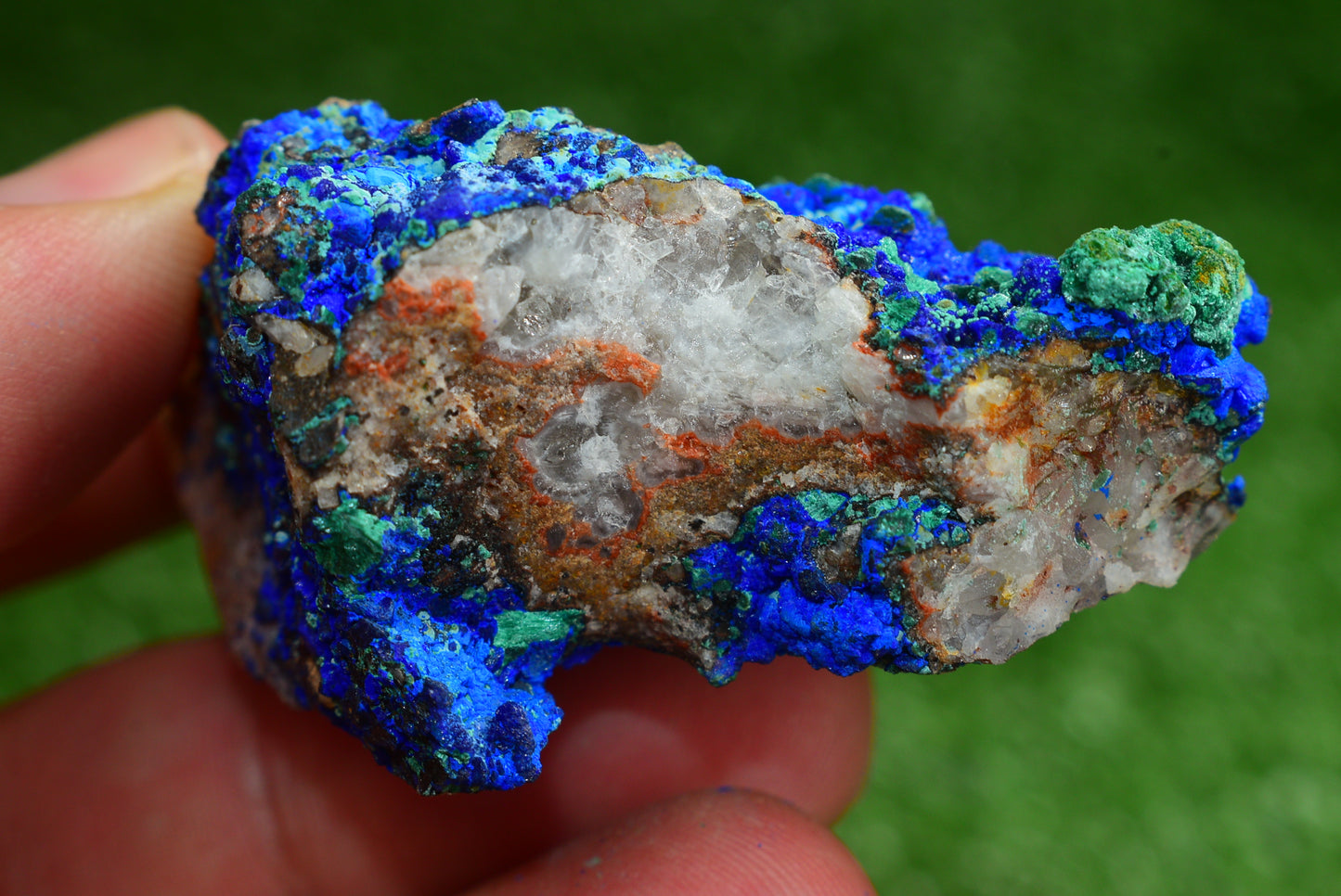 Azurite over Malachite Crystal from Morocco - Freeform Cluster Shape, Natural and Genuine - MeteoriteNwa.com