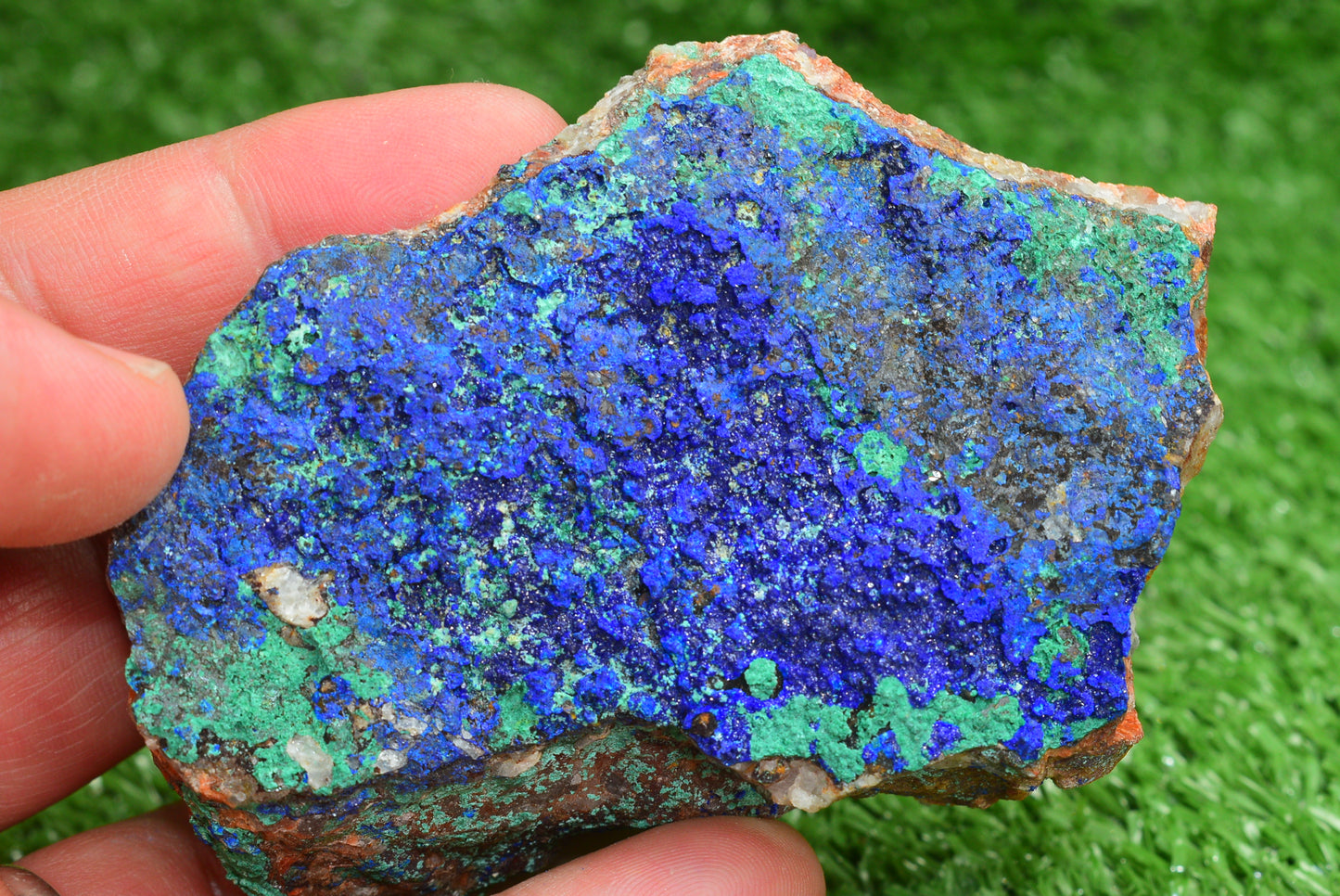 Azurite over Malachite Crystal from Morocco - Freeform Cluster Shape, Natural and Genuine - MeteoriteNwa.com
