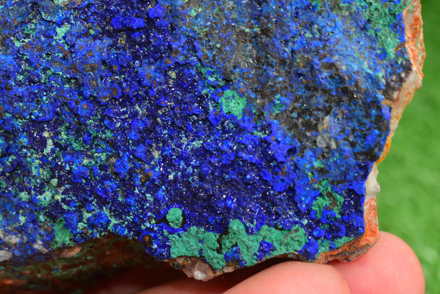 Azurite over Malachite Crystal from Morocco - Freeform Cluster Shape, Natural and Genuine - MeteoriteNwa.com