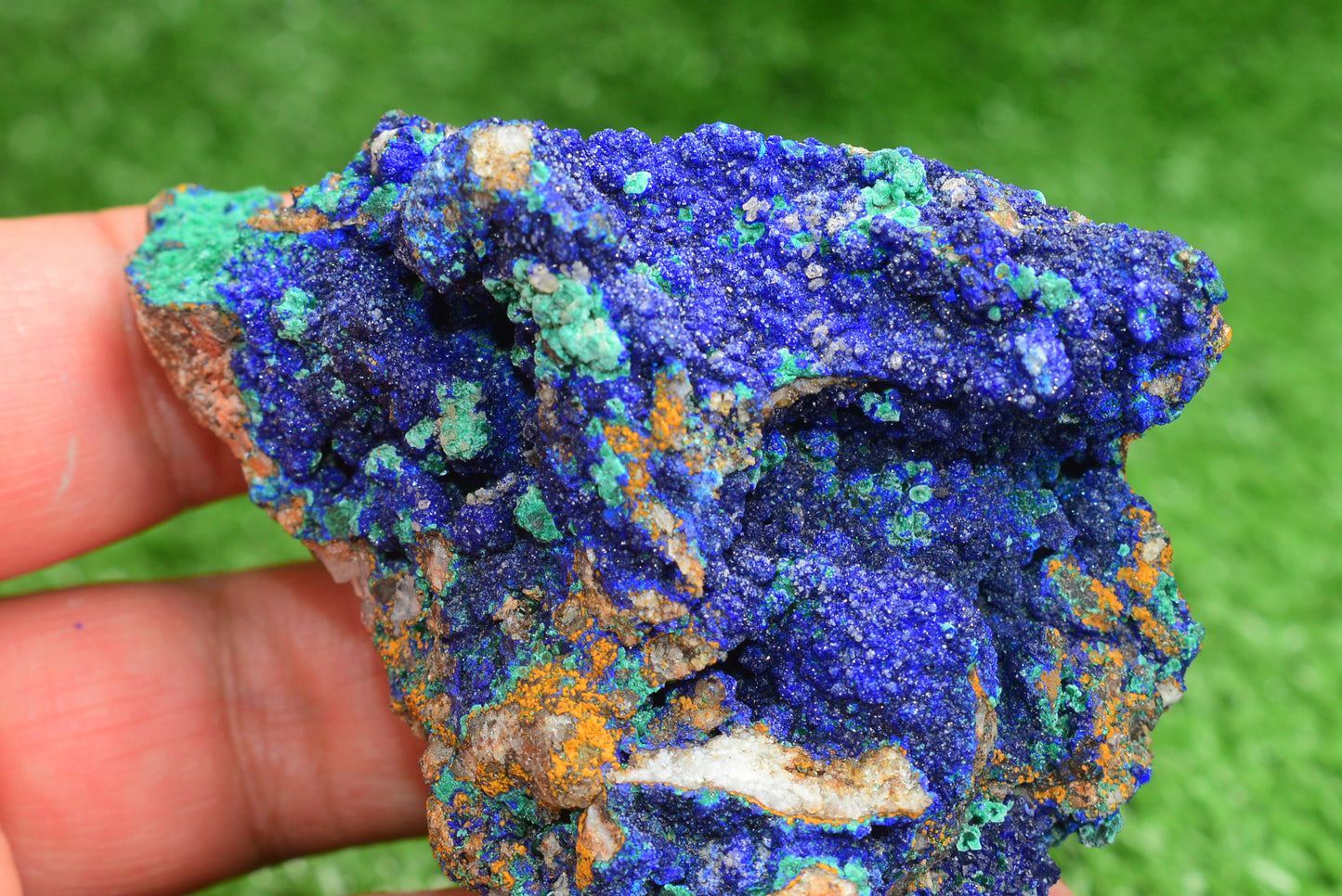 Azurite over Malachite Crystal from Morocco - Freeform Cluster Shape, Natural and Genuine - MeteoriteNwa.com