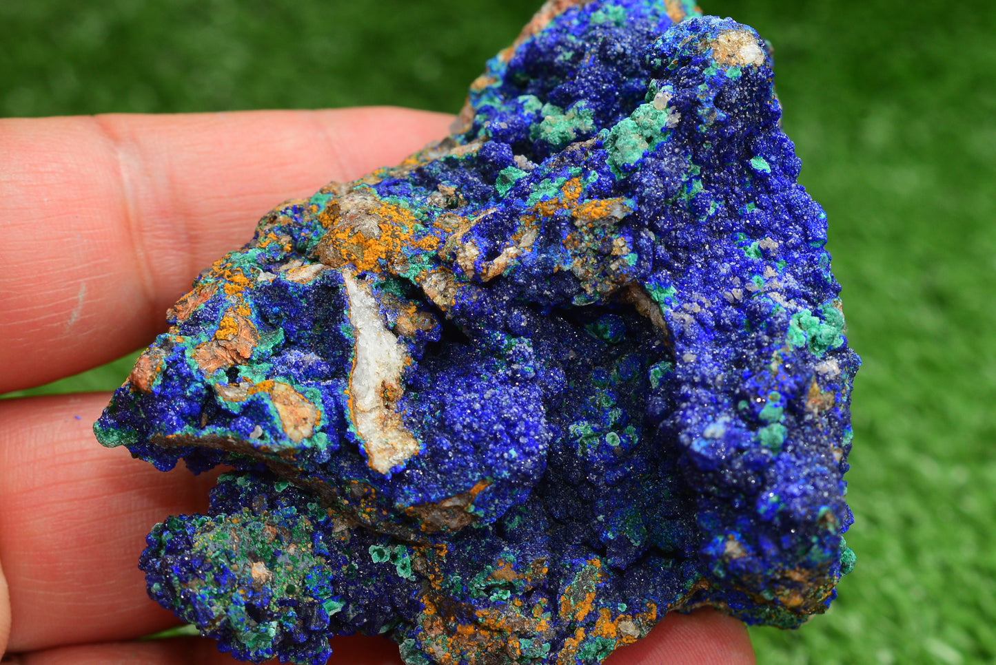Azurite over Malachite Crystal from Morocco - Freeform Cluster Shape, Natural and Genuine - MeteoriteNwa.com