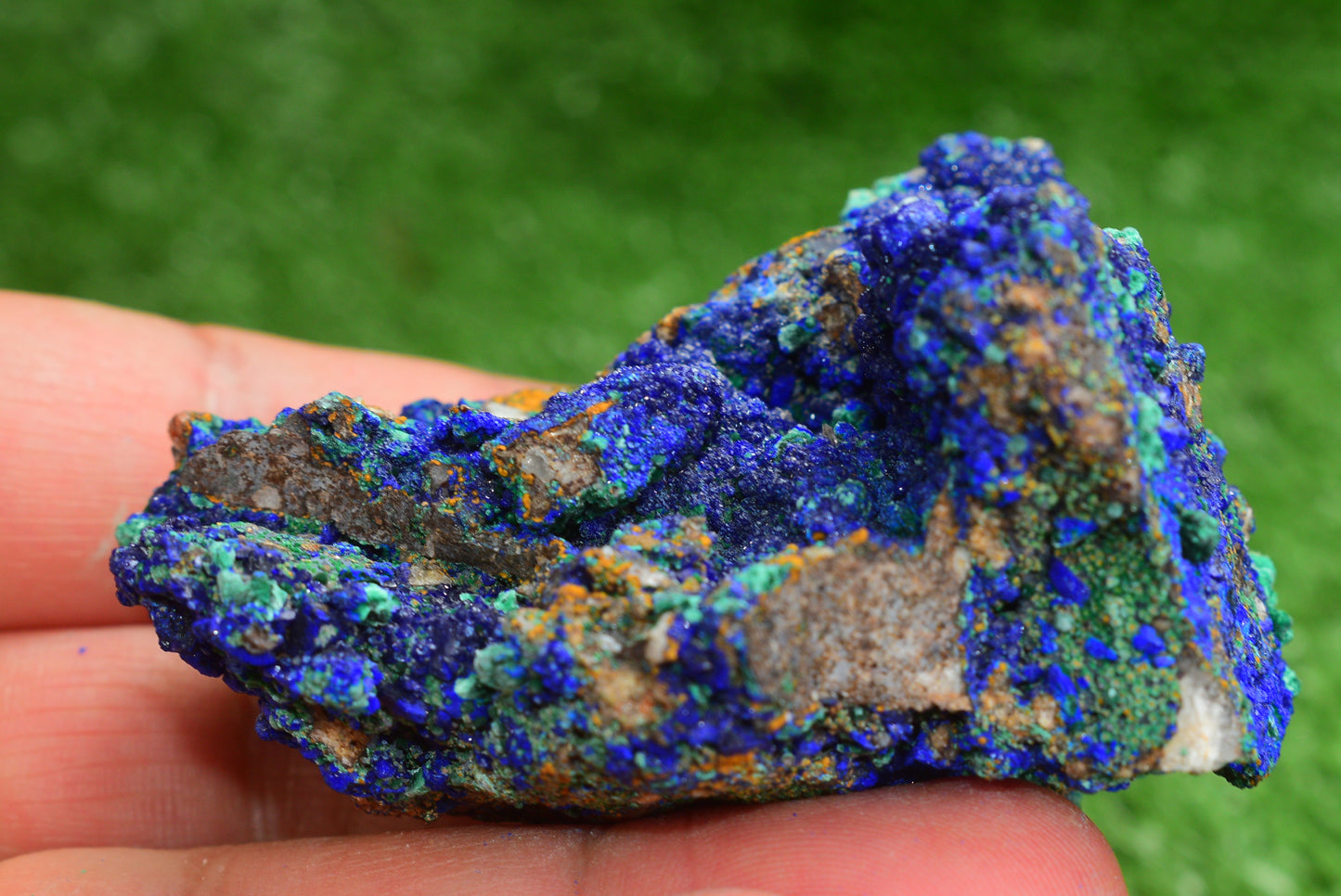 Azurite over Malachite Crystal from Morocco - Freeform Cluster Shape, Natural and Genuine - MeteoriteNwa.com