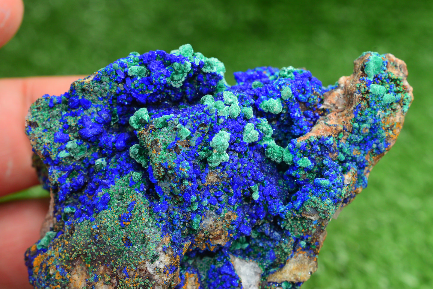 Azurite over Malachite Crystal from Morocco - Freeform Cluster Shape, Natural and Genuine - MeteoriteNwa.com
